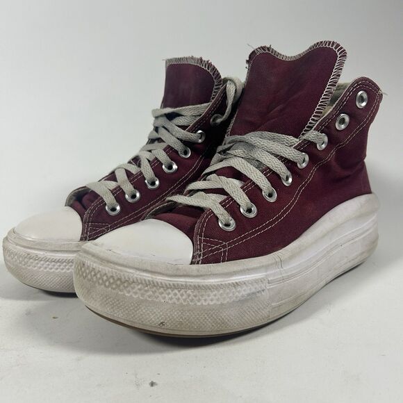 Converse Chuck Taylor All Star Move Platform Women's 8.5 Dark Red White A02430C - Picture 2 of 10